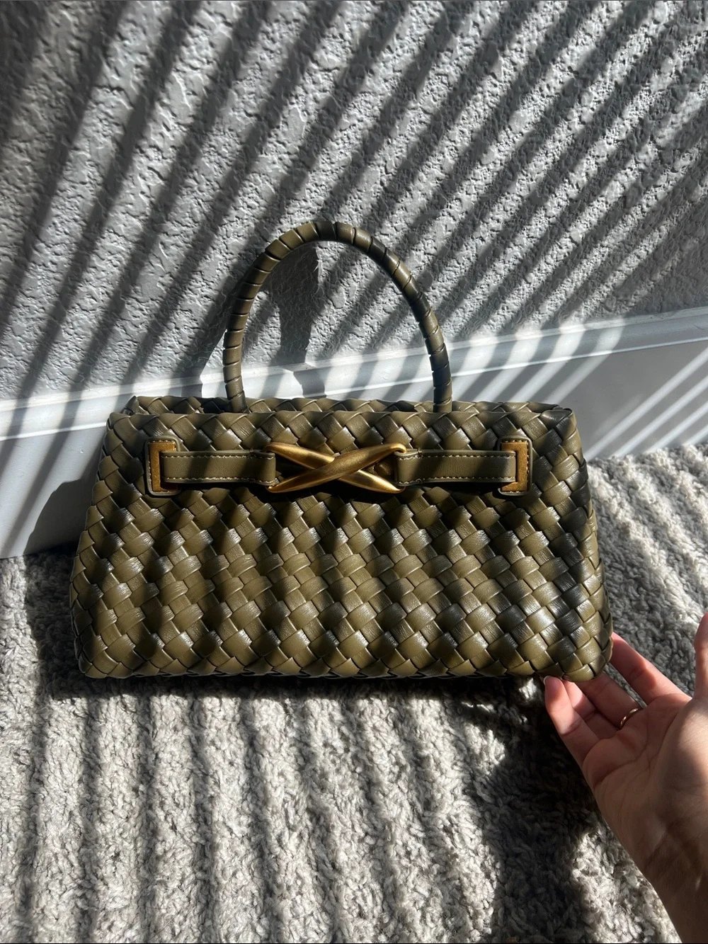 Jw Pei Elora Woven Tote Bag - Dark Olive